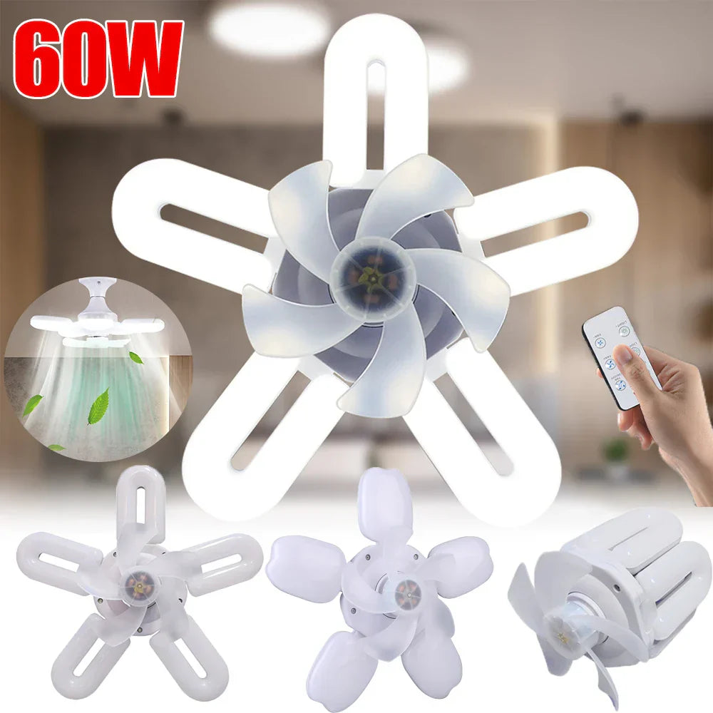Silent Adjustable Remote Control Ceiling Foldable Fan Lamp | Brehn