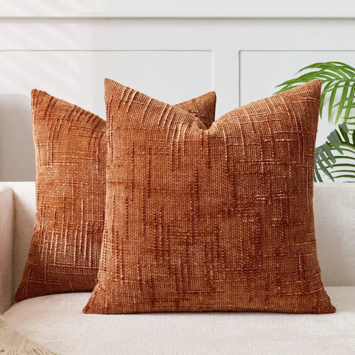 Chenille-Sofakussenhoes - Zachte, effen afwerking | Elegante Dekoration für Wohn- und Schlafzimmer