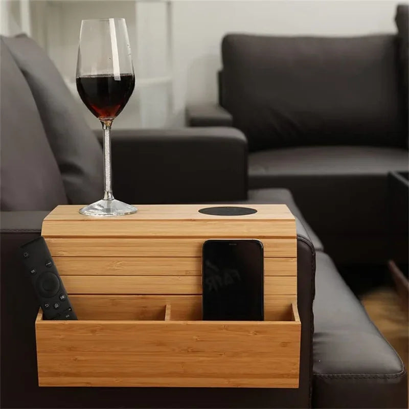 Minimalistischer Bambus-Sofa-Armlehnen-Organizer