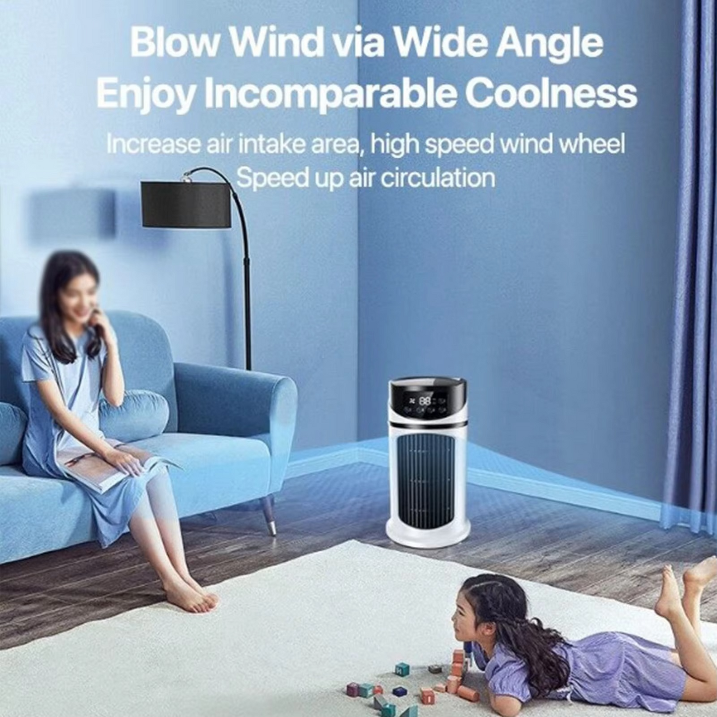 Tragbarer Luftkühler mit Luftbefeuchter & Staubfilter – USB-betriebene Mini-Klimaanlage für Zuhause & Büro | Brehn
