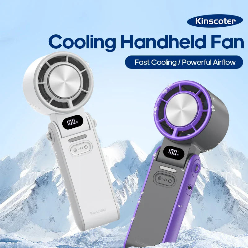 CoolityGo Handventilator mit Ice-Cool-Technologie | 100 Geschwindigkeitsstufen | 3600mAh Akku | Faltbar & ultraleicht | Brehn