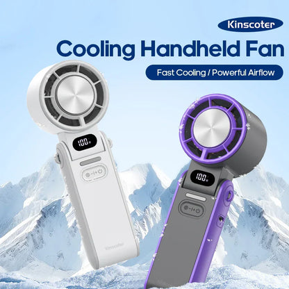 CoolityGo Handventilator mit Ice-Cool-Technologie | 100 Geschwindigkeitsstufen | 3600mAh Akku | Faltbar & ultraleicht | Brehn