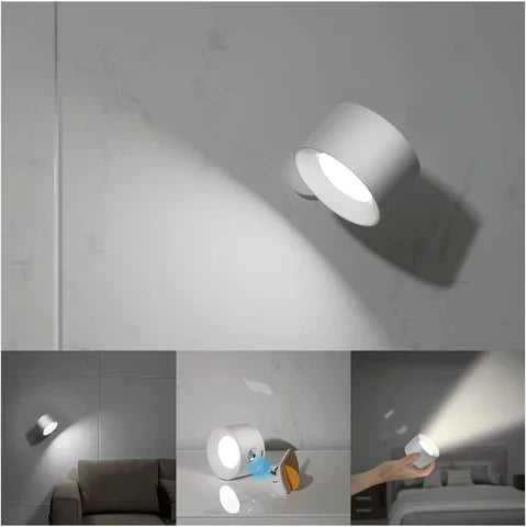 Brehn | Spotlight Kabellose Wandlampe - 360° Rotation, Dimmbar, Wiederaufladbare Wandlicht