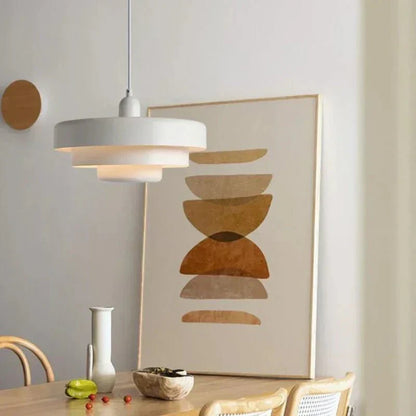 Pendelleuchte dreistufig – Metall matt, E27-Fassung, Ø 35 cm, Höhe 21 cm, für Esszimmer & Wohnzimmer
