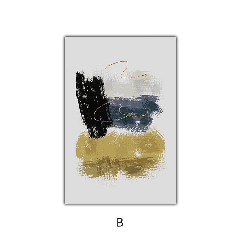 Neutrale Farbe Blau Beige Schwarz Nordisch Abstrakte Wandkunst Feine Kunst Leinwand Drucke Poster Bilder Für Wohnzimmer Schlafzimmer Kunst Dekor | Brehn