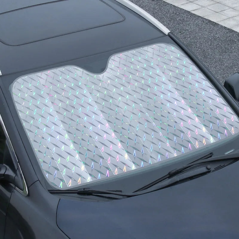 Brehn | SOLVEX Auto-Sonnenblende | UV-Schutz & Hitzeschutz für Front- und Heckscheibe | Alufolie reflektierend | Universell passend