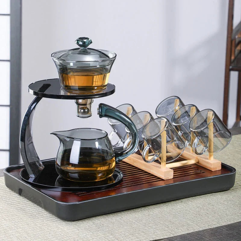 Brehn | Glatte Bogen Glas Magnet Teekanne Set