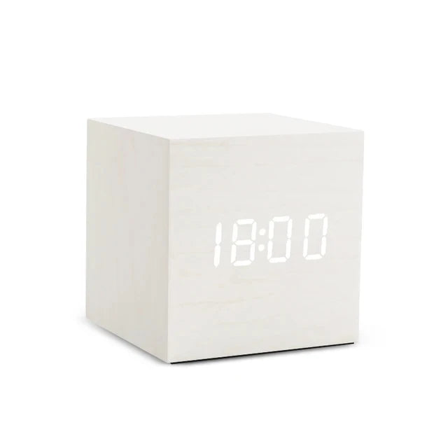 Brehn | Hölzerner LED-Wecker mit Temperaturanzeige, digitaler Uhrzeit-Anzeige und minimalistischem Design – Perfekt für Schlafzimmer und Büro