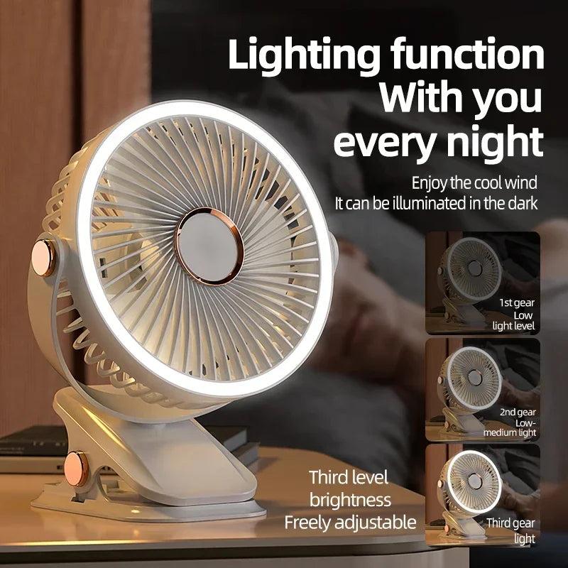 Multi-Winkel Outdoor Clip-On Wiederaufladbarer Kühlventilator | Brehn