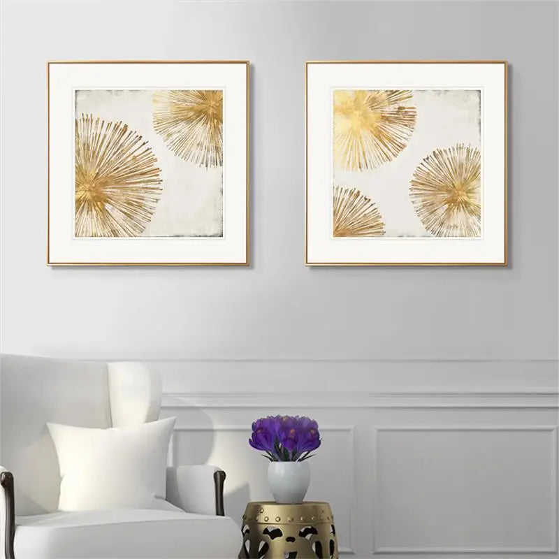Goldene Radiale Zirkuläre Abstrakte Wandkunst Feine Kunst Leinwanddrucke Poster Bilder Für Wohnzimmer Esszimmer Schlafzimmer Kunst Dekor | Brehn