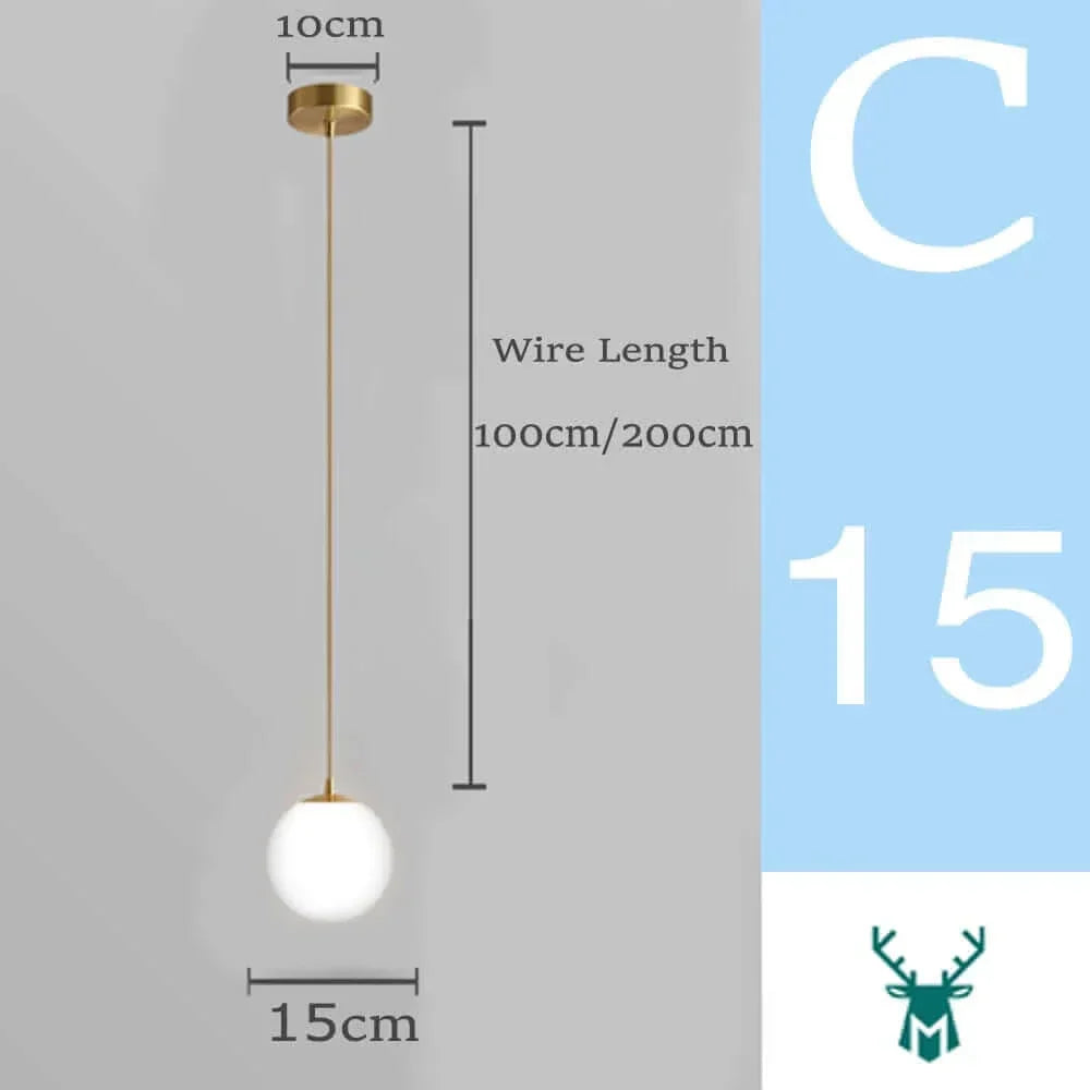 Brehn | Mid-Century Modern Glas Ball Pendelleuchte