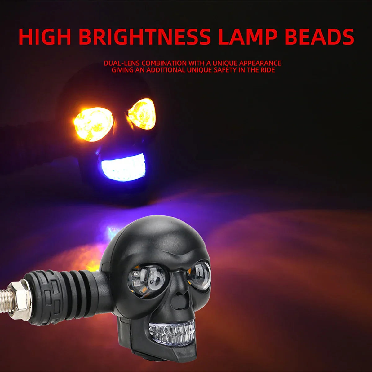 Brehn | Gruseliges Skull LED Motorrad Blinkleuchte
