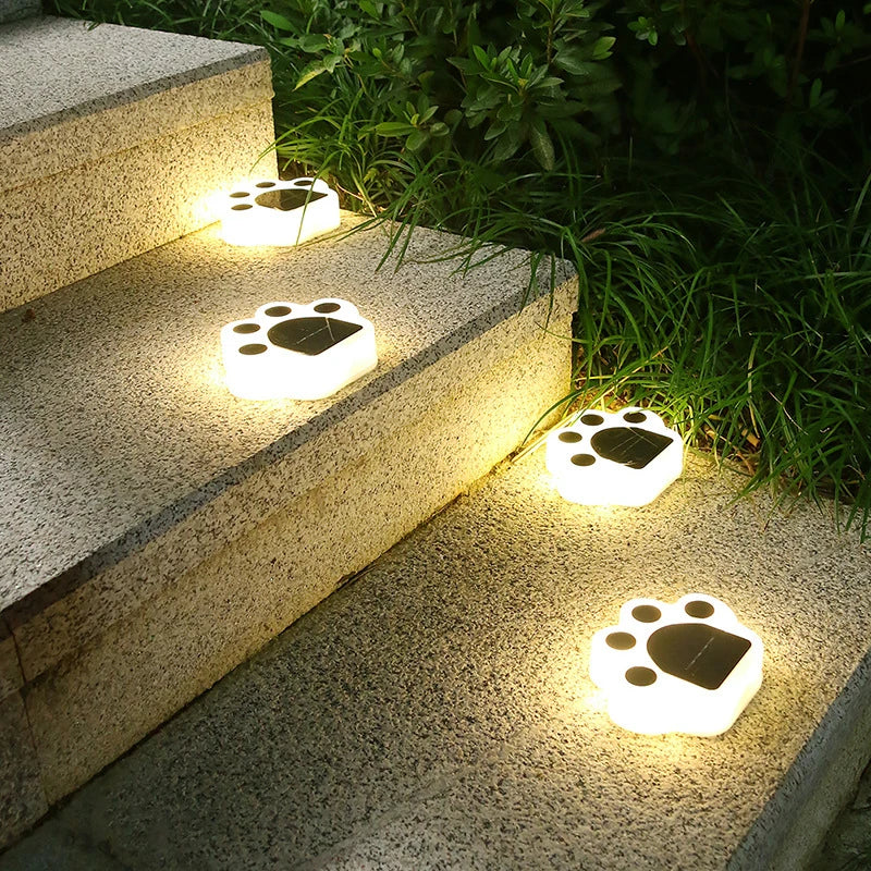 Solar LED Pfotenleuchten für Garten und Weg - Niedliche Solar-Dekoleuchten zur Wegbeleuchtung, ideal für Haustierliebhaber und Outdoor-Deko | Brehn