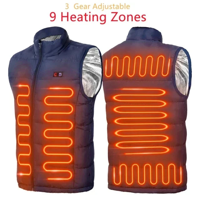 Brehn | beheizte Jacke mit 9 Heizzonen | USB-Heizjacke für Frauen & Männer | Graphene-Heiztechnologie für Outdoor, Camping & Sport | ThermoVenture