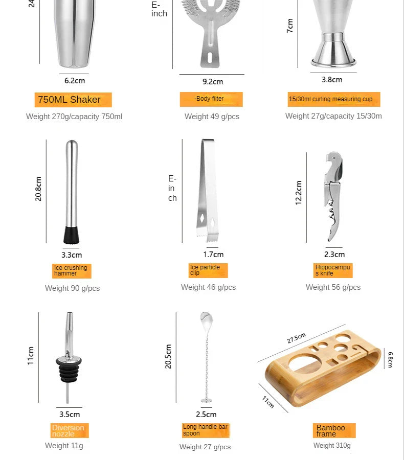 Stirré Elite Cocktail Set – Luxus Metall Bar Set Essentials | Brehn