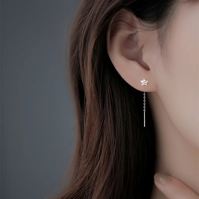 Brehn | Elegante Slim Geometric Chain Ohrringe
