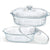 4-teiliges Glasbackform-Set mit 2 Backformen mit Glasdeckeln, 1,9 l und 3 l