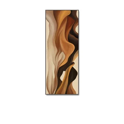 Moderne abstrakte Brauntöne Beige vertikale Wandkunst Fine Art Leinwanddrucke Bilder für Eingangsbereich Wohnzimmer Flur nordische Wohnkultur | Brehn