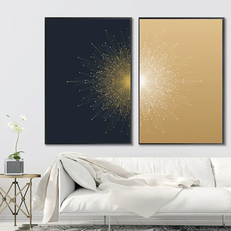 Kontrastierende Farbe Abstrakte Partikel Geometrie Wandkunst Fine Art Leinwanddrucke Bilder Für Wohnzimmer Schlafzimmer Bürodekor | Brehn