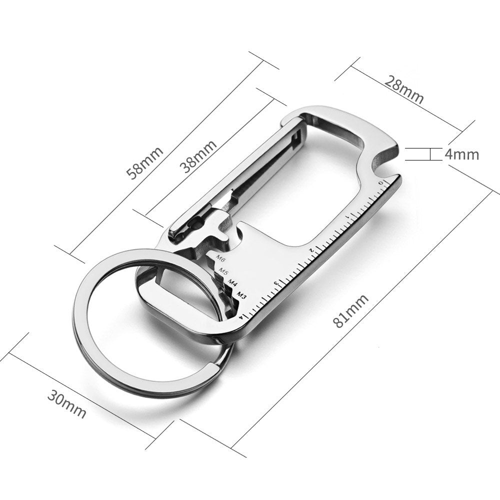 Brehn | Edelstahl EDC Multi Tool Flaschenöffner Schlüsselanhänger