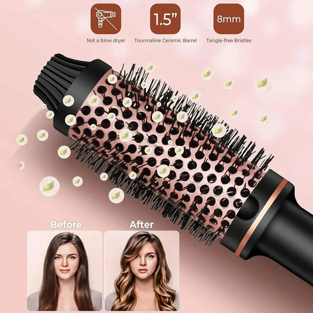 Brehn | Stylique 3-in-1 Ionen-Haarglätter & Lockenstab | Glätten, Wellen, Volumen | Anti-Verbrühungs-Bürste