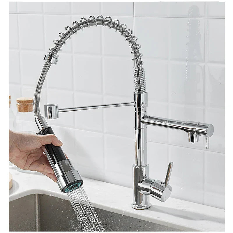 Brehn | DualFlow Küchenarmatur - Luxuriöse Doppel-Bronze-Küchenarmatur