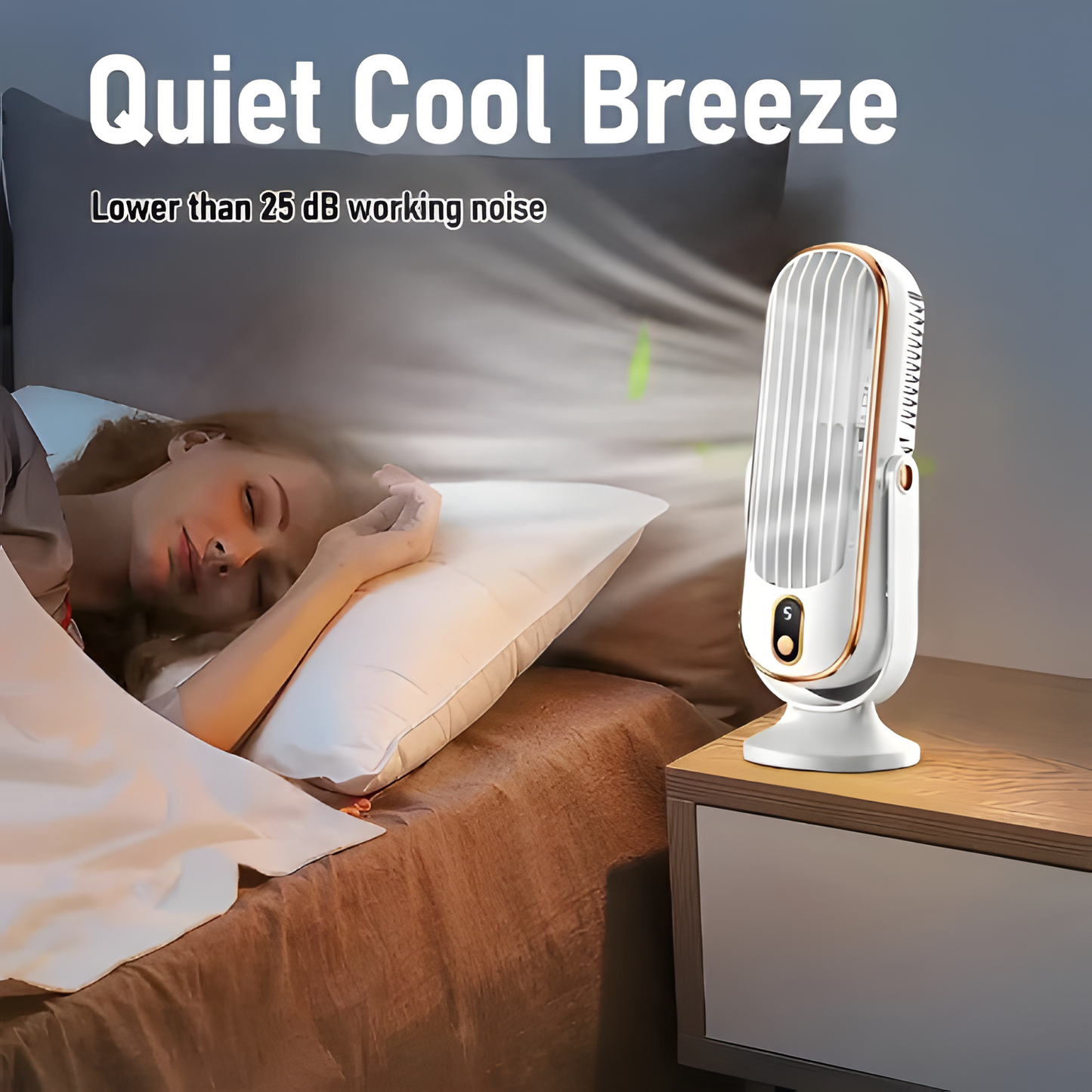 Kompakter Hochleistungs Tragbarer Schreibtischventilator - USB Aufladbar | Brehn