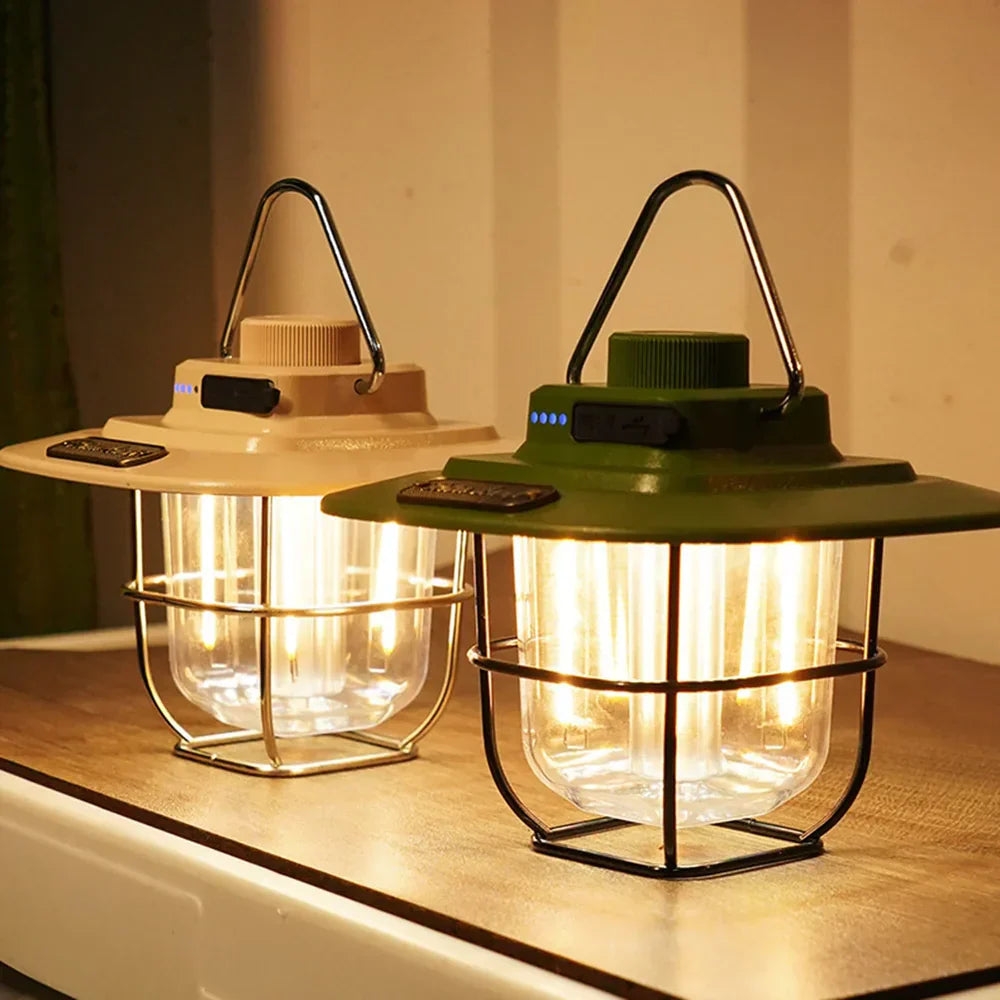 Brehn | Retro wiederaufladbare LED Campinglaterne - NostalgiaGlow