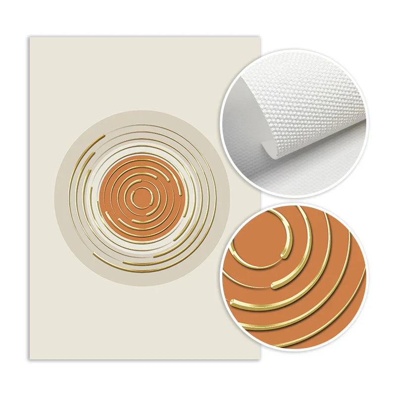 Abstrakte Geometrische Taupe Terrakotta Landschaft Sonne Mond Wandkunst Fein Kunst Leinwanddrucke Bilder Für Wohnzimmer Schlafzimmer Kunst Dekor | Brehn