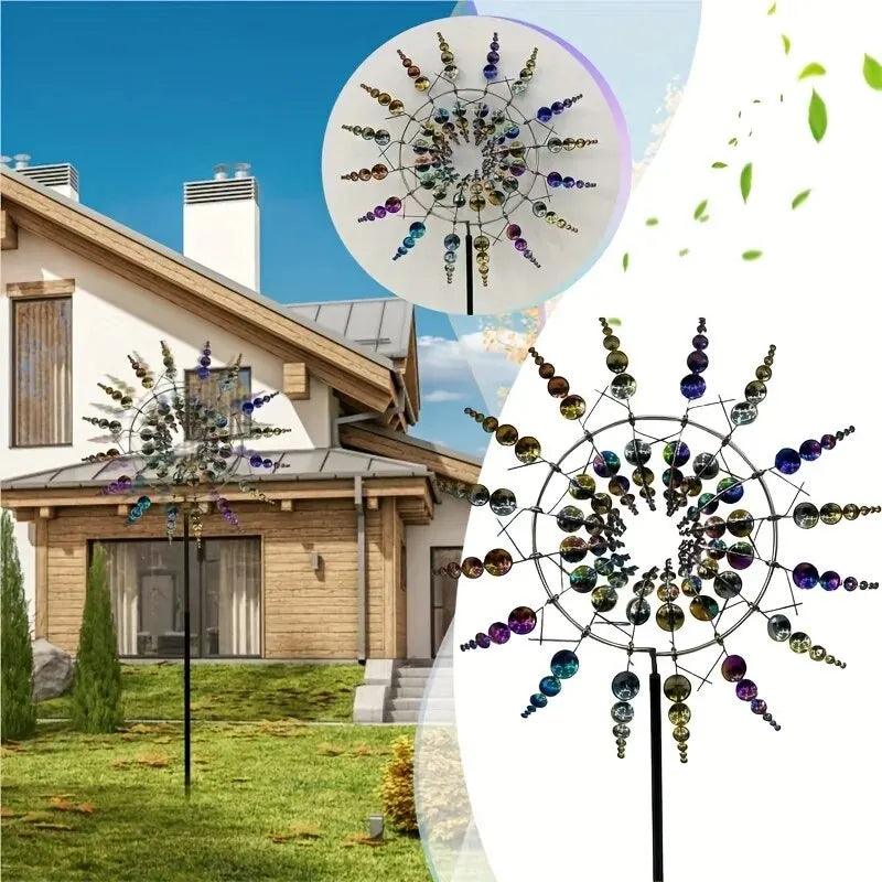 Brehn | Windmühle Spinner | Einzigartiges windbetriebenes Gartendekor aus Metall