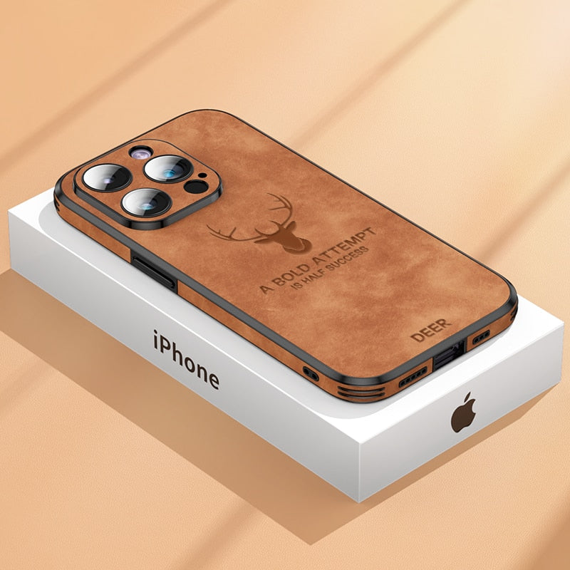 Brehn | Deer - Luxuriöse Leder-iPhone-Hülle mit stilvollem Design und stoßfestem Schutz