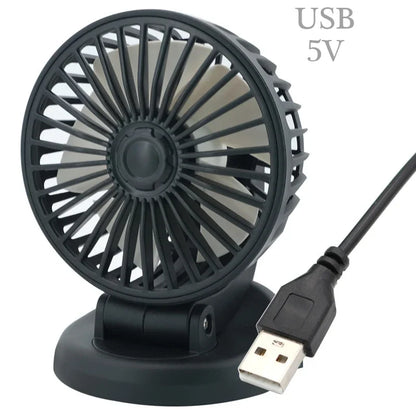 Brehn | Ventoro Auto-Ventilator 12V/24V/5V | USB oder Zigarettenanzünder | Drehbar & Kompakt | Für PKW, LKW, SUV, Wohnmobil & Büro