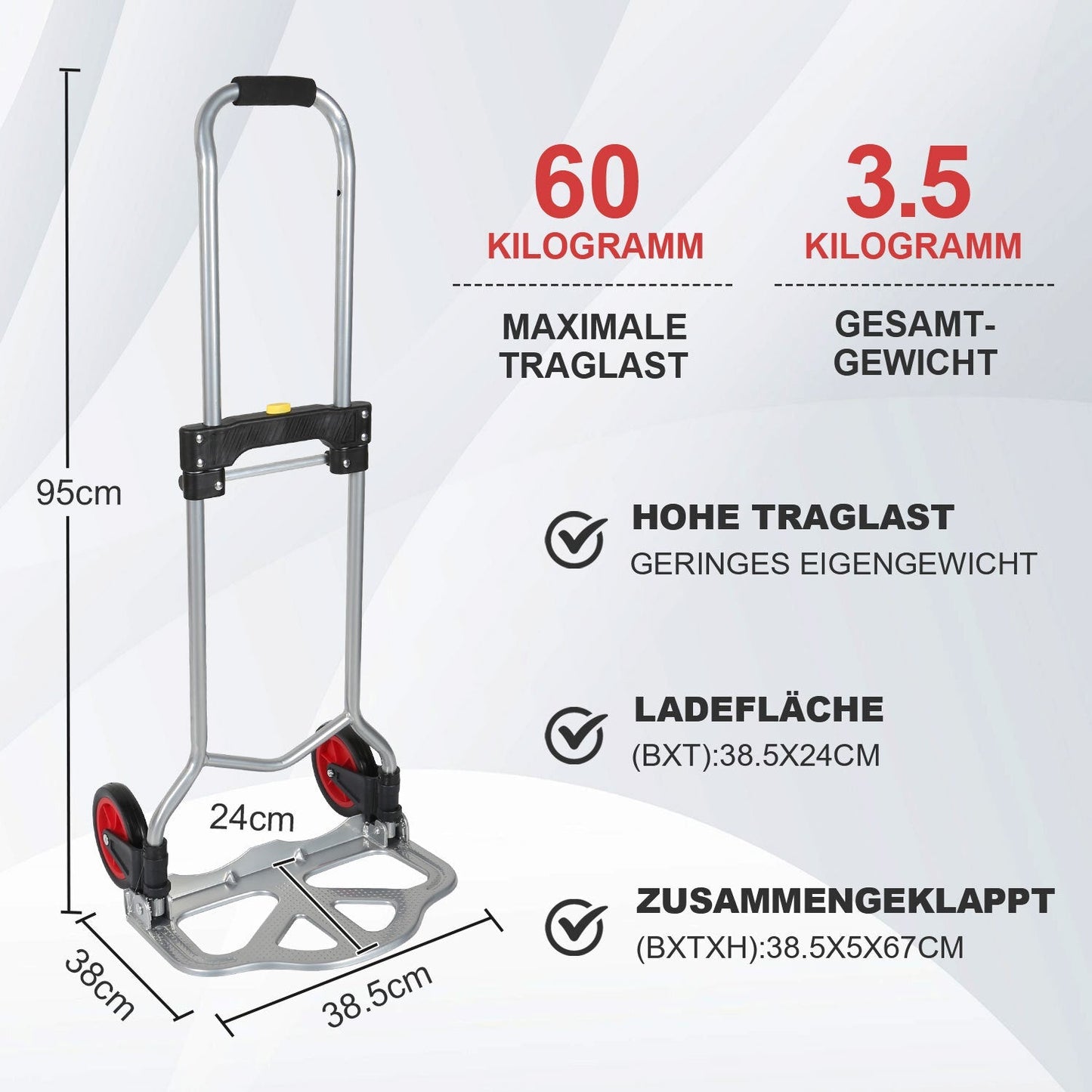 Sackkarre Transportkarre klappbar 60 kg Tragkraft | Brehn