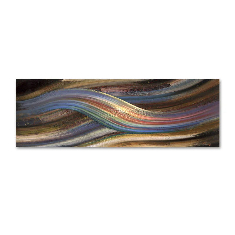 Fließende Regenbogen abstrakte Wandkunst Feine Kunst Leinwanddruck Breitformat Moderne Farben Bilder für über das Bett oder über das Wohnzimmer Sofa | Brehn