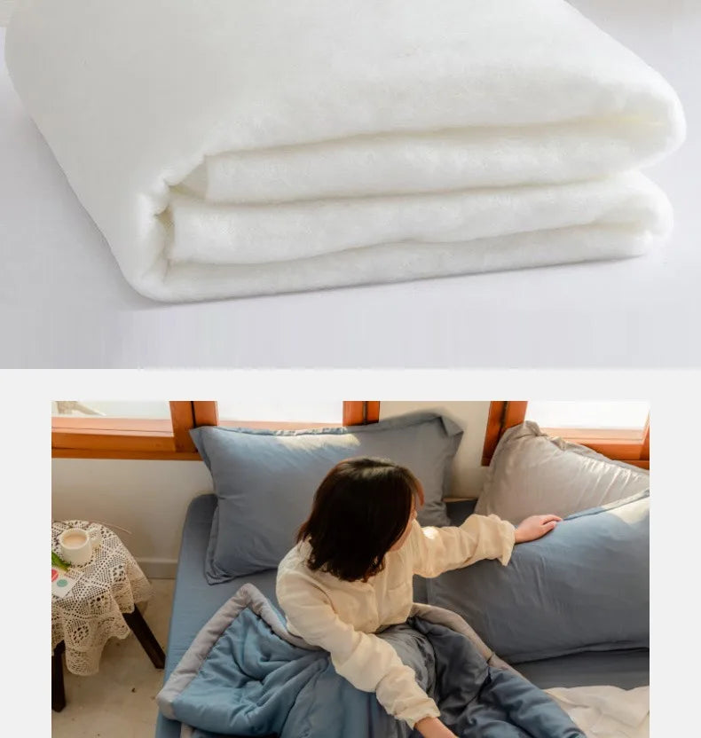 2024 Japanische Baumwolle-Polyester Sommerdecke – Leicht, Waschbar, Hautfreundliche Einfarbige Decke | Brehn