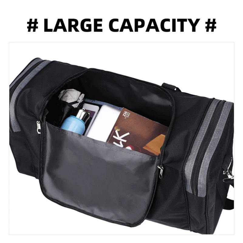 Brehn | Travinero Faltbare Reisetasche Herren | Große Kapazität | Wasserdichte Schultertasche für Geschäftsreisen & Kurztrips | Sport- & Freizeittasche