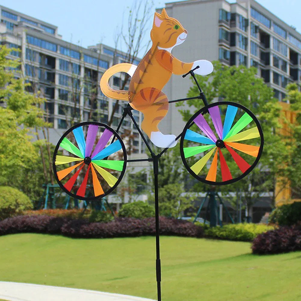 Brehn | Regenbogen Fahrrad Katze Garten Dekoration