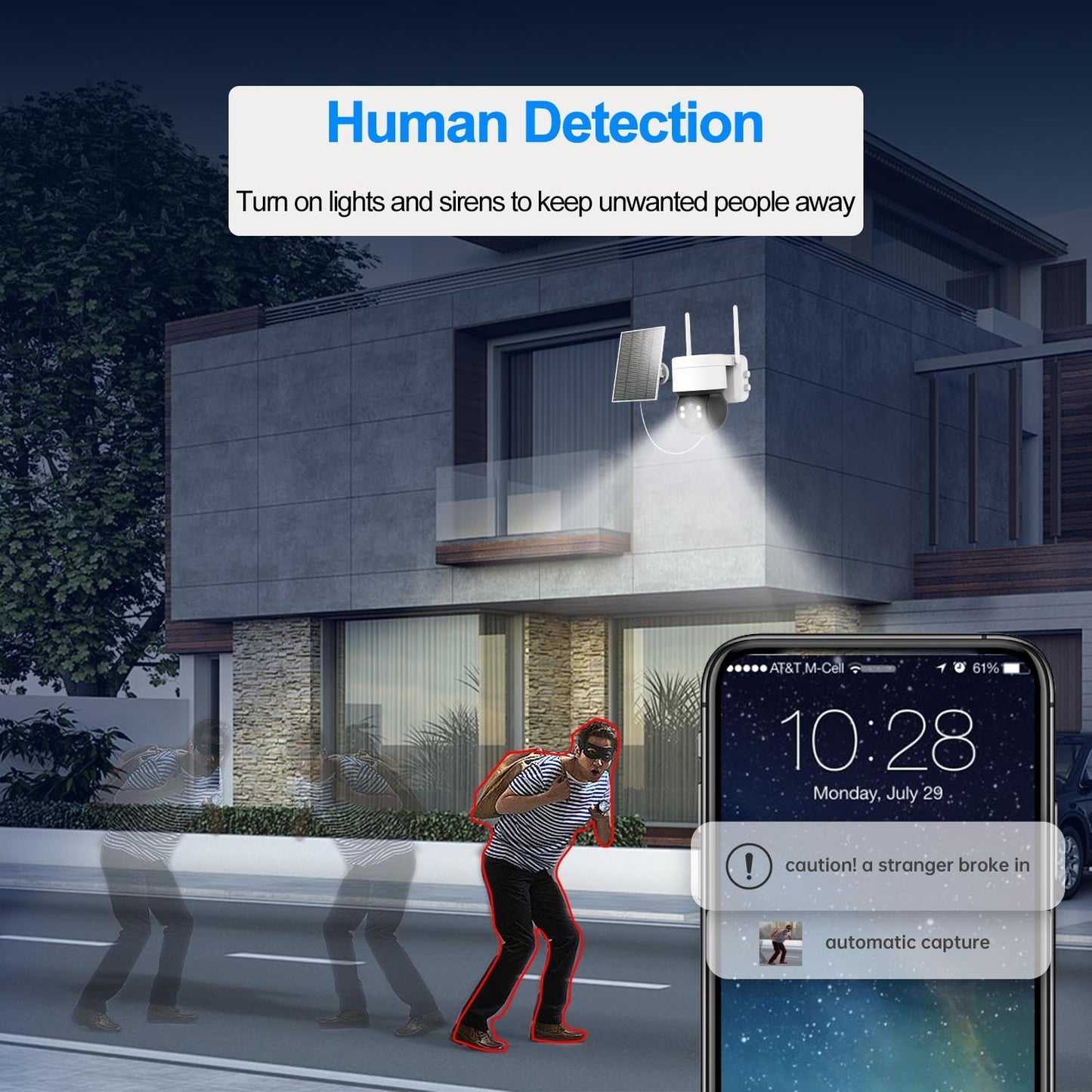 VIvolux | Outdoor-WiFi-Solarbetriebenen-Sicherheits-IP-Kamera