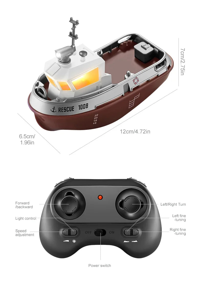 Brehn | Mini Rettung Dual-Motor Elektro Spielschiff