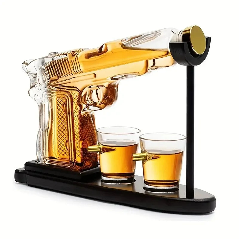 Brehn | Waffengeformtes Bullet-Glas-Dekanter-Set