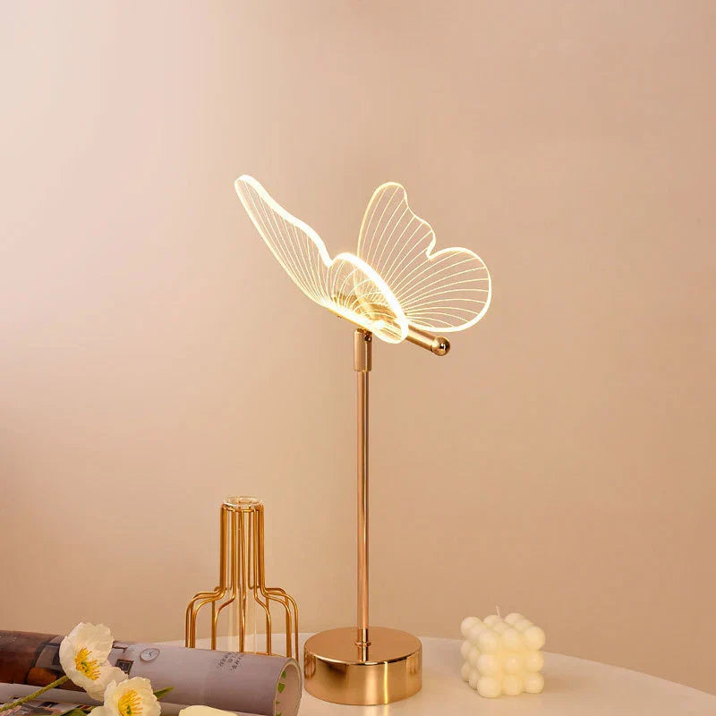 Schmetterling LED Tischlampe im Retro-Design - Dekorative Schreibtischlampe für Wohnzimmer, Schlafzimmer und Büro | Brehn