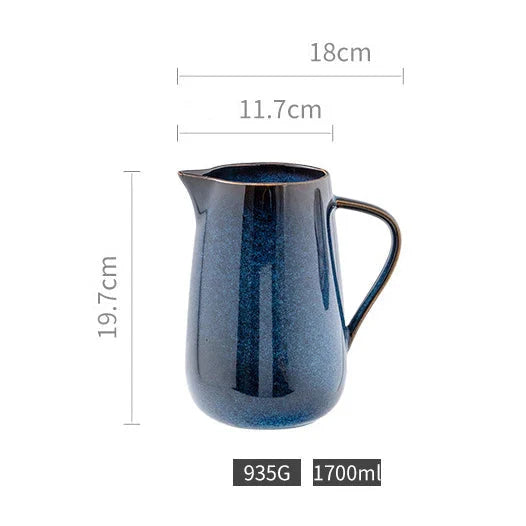 Laguna Brennofen Blau Keramik Krug Brehn