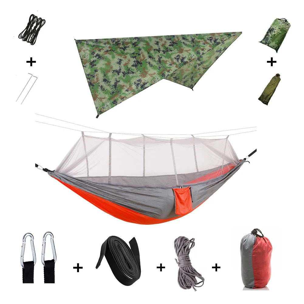Brehn | Trekviva Camping-Hängematte | Integriertes Moskitonetz & Regendach | Ultraleicht & Reißfest | 3-in-1 Outdoor Lösung