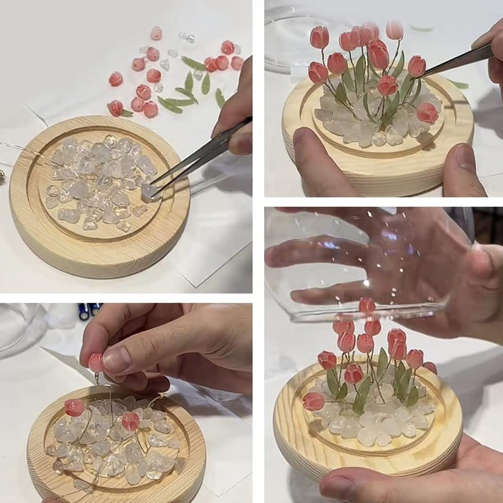 VIvolux | Shiny Tulpe Handgemachte Nachttischlampe