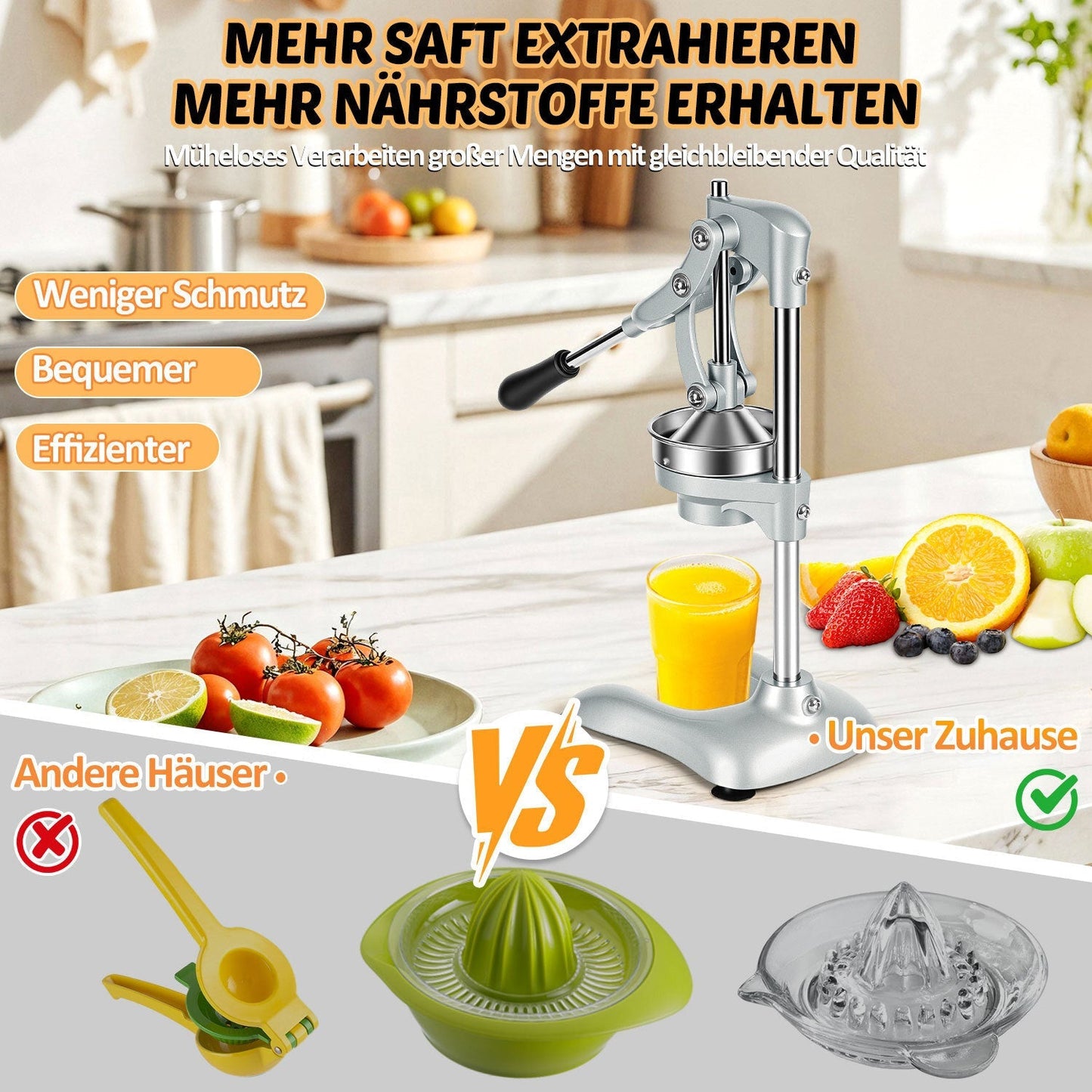 Saftpresse Manuell Zitruspresse Edelstahl | Brehn