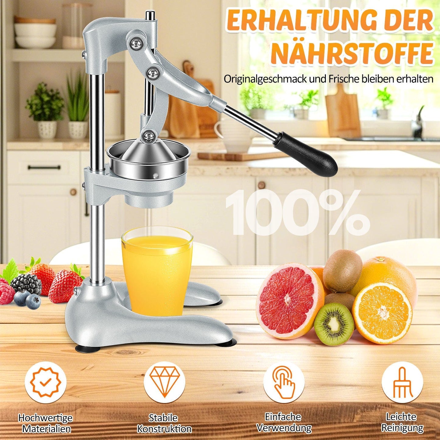 Saftpresse Manuell Zitruspresse Edelstahl | Brehn