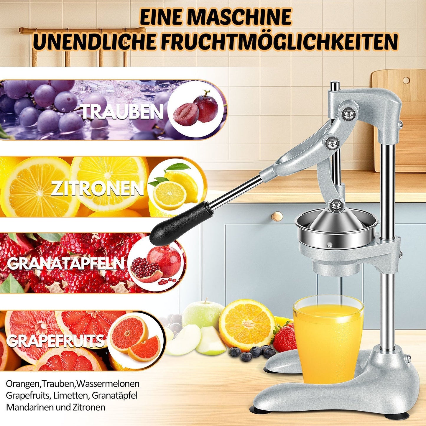 Saftpresse Manuell Zitruspresse Edelstahl | Brehn