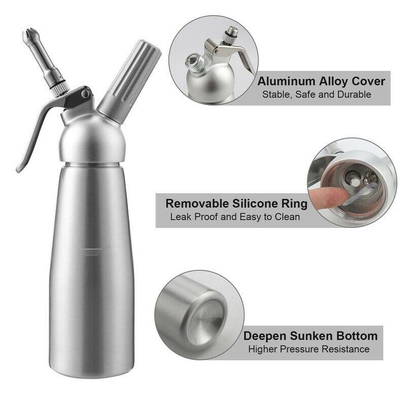 Sahnespender Alu mit 3 Düsen 500ml | Brehn