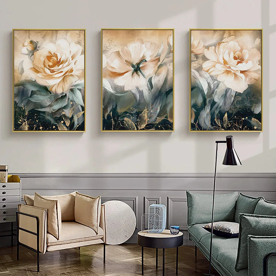 Serene Pastellblüten Florale Abstrakte Wandkunst Feine Kunst Leinwanddrucke Moderne Botanik Bilder Für Wohnzimmer Esszimmer Kunst Dekor | Brehn