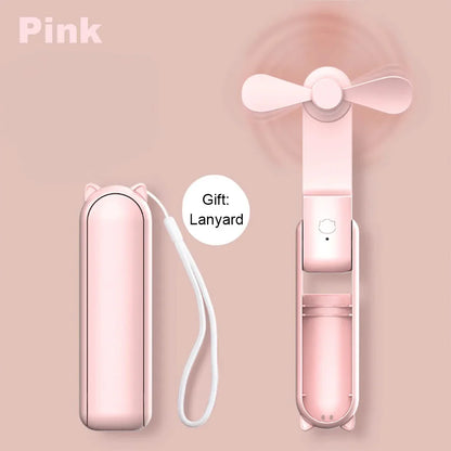 Tragbarer Mini-Handventilator – Wiederaufladbarer faltbarer Taschenventilator mit Batterie, kühlender Handventilator und Powerbank-Funktion | Brehn